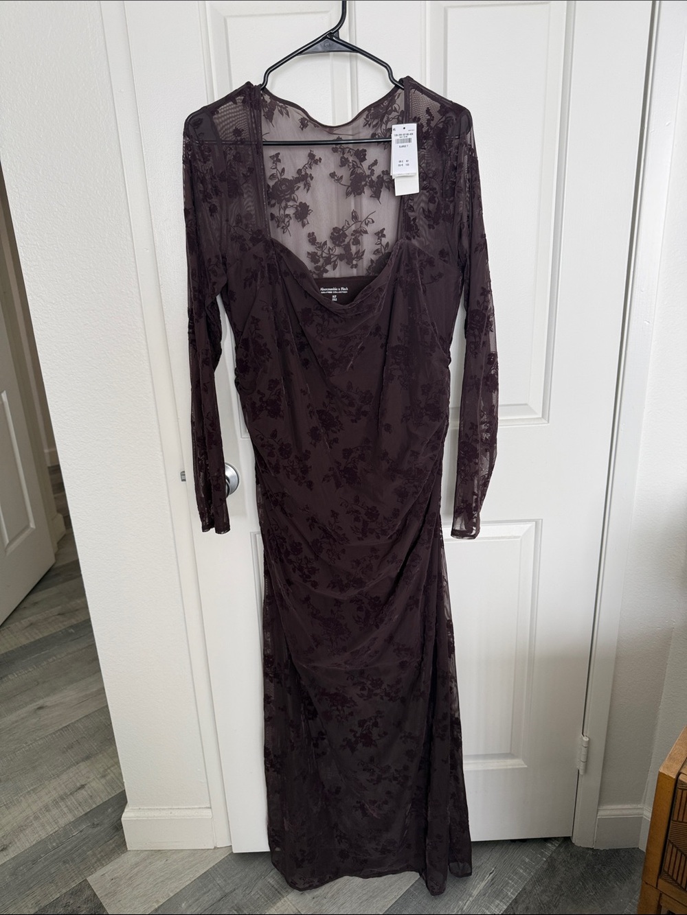 Abercrombie Bra-Free Long-Sleeve Mesh Maxi Dress - Picture 3 of 7